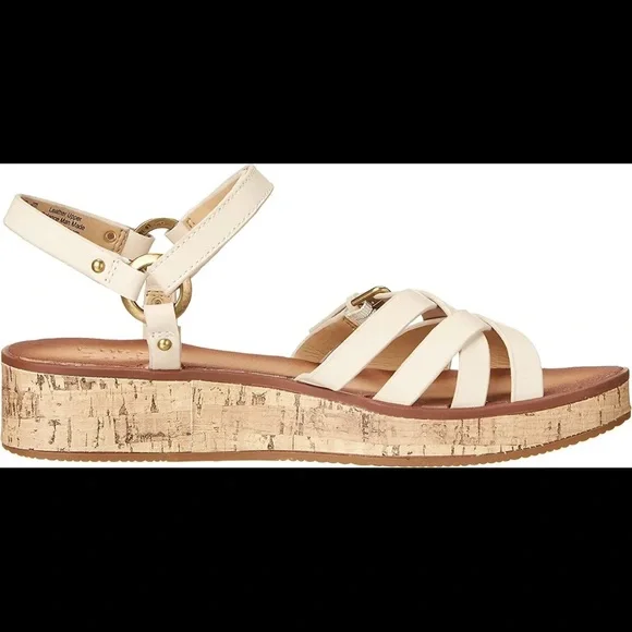 NATURALIZER Womens Porcelain Platform Georgette Wedge Leather Sandals 7.5 M - Picture 6 of 7